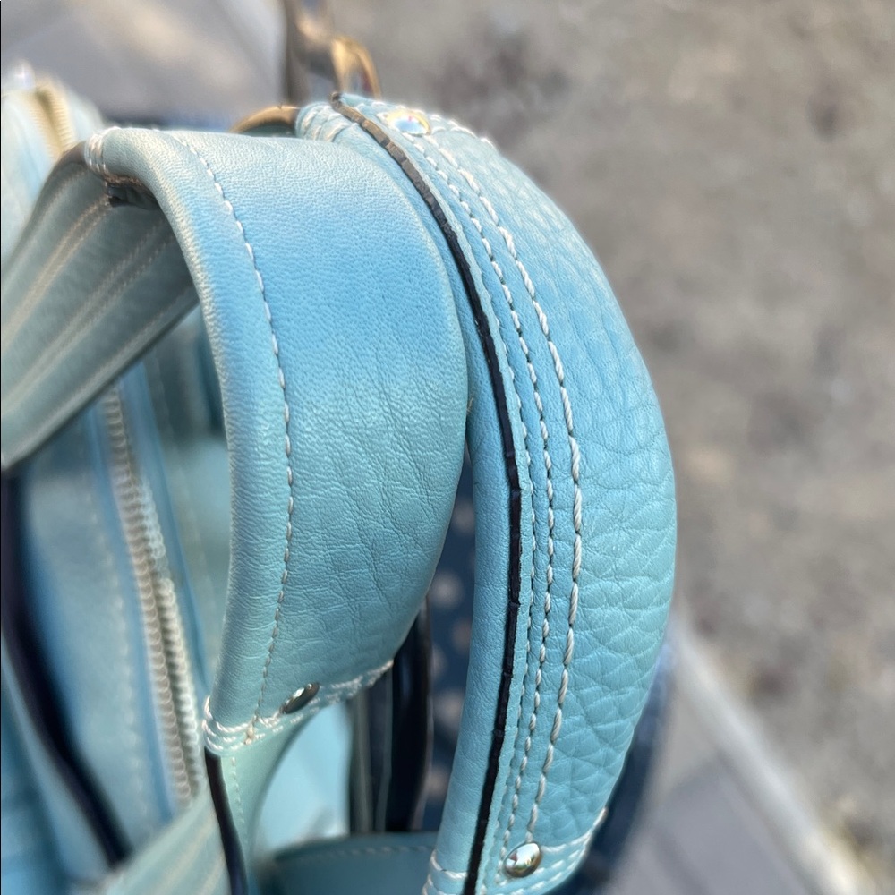 Coach Light Blue Pebbled Leather Satchel - Picture 5 of 9